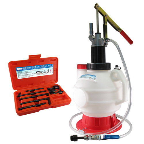 FIT TOOLS Manual 7.5L ATF OIL Dispenser with 8 Pcs ATF Adapter Refill System Kit