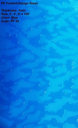 Polypropylene Frosted Roof Sheet - 1 mm Thick 3/4/5 x 100 Feet | Eco-Friendly Fade-Resistant 5-Year Warranty Multiple Color Options