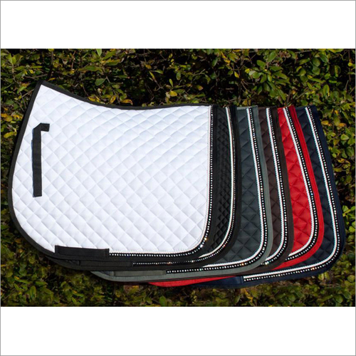 Horse Diamante Saddle Pad - High Quality Cotton Fabric, Full Size, All Colors Available | Embossed Design, Polyester Filling, Perfect for Horse Riding