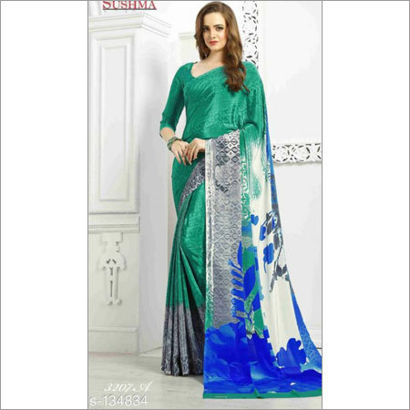 Ladies Trendy Crepe Saree