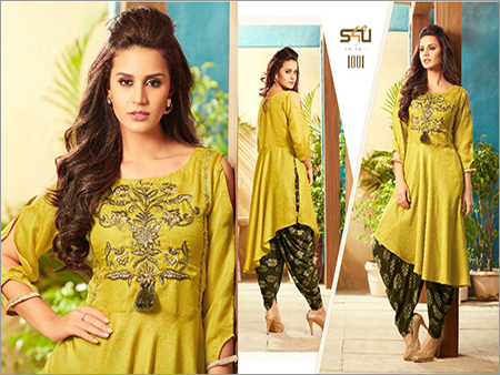 Fancy Kurti With Dhoti Bottom