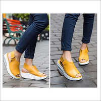Ladies Wedges Yellow Sandals