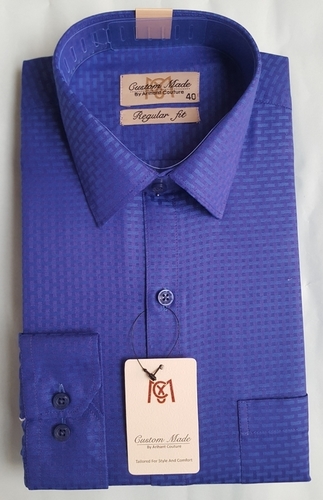 Blue Men'S Cotton Formal Shirt