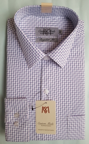 Pink/White Men'S Cotton Formal Shirt