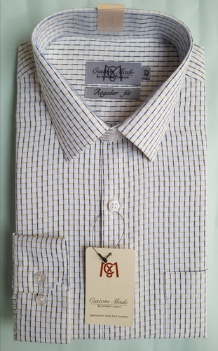 Yellow/White Men'S Cotton Formal Shirt