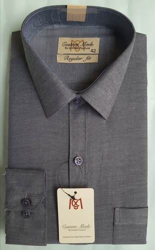 Dark Grey Men'S Formal Shirt
