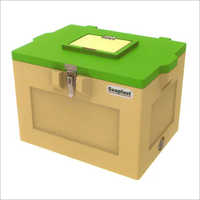 Ice Cream Trolley - Plastic, Medium Size, Custom Length And Width | Smooth Polished Finishing, Yellow And Green Color, Rectangular Shape