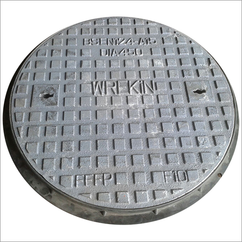 Iron Double Triangular Manhole Cover - Cast Iron 450mm Dia Black Bitumen Coat, Single Seal, Load Class A15, PP or Iron Frame