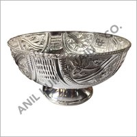Floral Design Silver Bowl