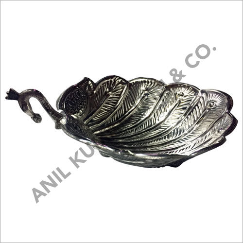 Peacock Decorative Silver Bowl