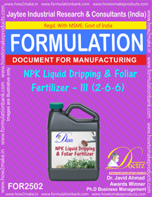 NPK Liquid Dripping & Foliar Fertilizer III (2-6-6) - Downloadable eDocument , Comprehensive Starting Guideline Formulation for Optimal Plant Growth