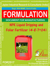 NPK Liquid Dripping and Foliar Fertilizer (4-8-7+ 24)