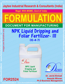 NPK Liquid Dripping and Foliar Fertilizer -III (10-4-7) | E-Book Format, Downloadable Document for Nutrient Application