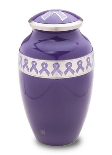 Blue Ribbon Alloy Cremation Urn