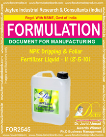 NPK Dripping and Foliar Fertilizer Liquid-II (8-5-10) - 1L, Liquid, 12 Months Shelf Life | Dripping, Foliar, Crop Nutrition