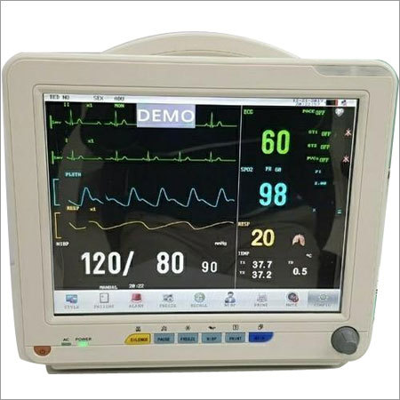 Patient Multi Para Monitor - ABS Plastic, 12x10x5 Inches | Portable, Defibrillation Protected, Multi-Parameter Display