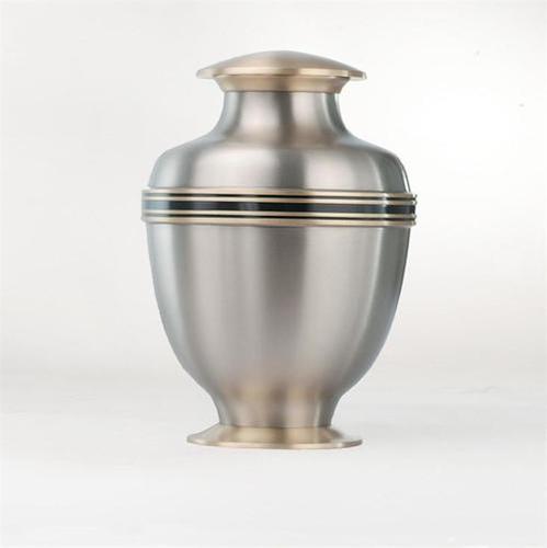 Classic Silver Aluminum Cremation Urn - Elegant Metal Design , Timeless Tribute for Cherished Memories