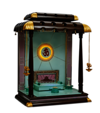 Brown Antique Gold Leafing Temple