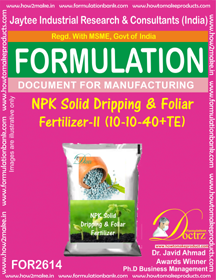 E Books Npk Solid Dripping & Foliar Fertilizer-Ii (10-10-40+Te)