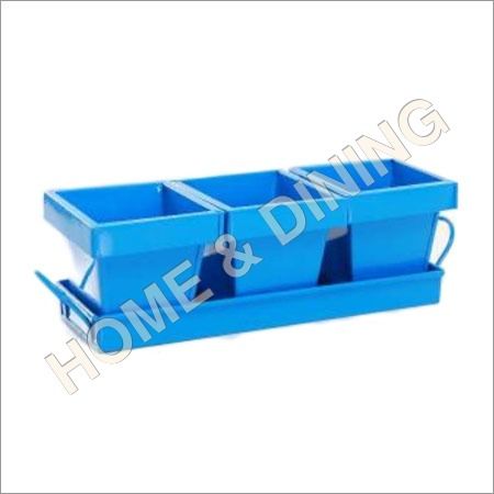 Gaden Planter Set Of 3 With Tray Light Blue Color