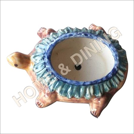 Inorganic 10 Inch Ceramic Tortoise Pot