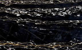 Black Portoro Wave Marble - 15-25 mm Thick, Polished Finish | Deep Black with White Streaks, Ideal for Walls, Floors, and Countertops