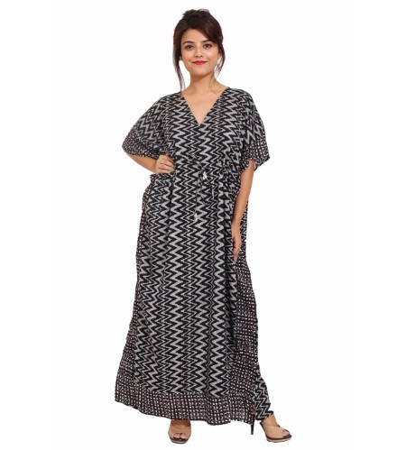 Cotton Short Sleeve Full Length Kaftan Cotton Short Sleeve Full Length Kaftan