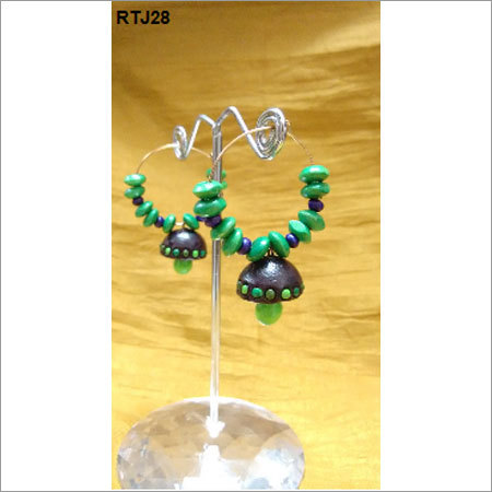 Green Ring Jhumkas