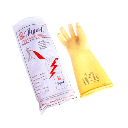 Plain Electrical Shock Proof Seamless Rubber Hand Gloves