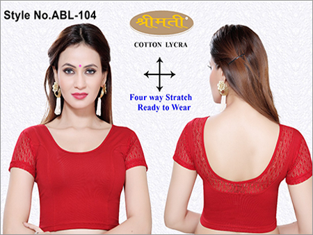 Ladies 4Way Lycra Lace Blouse - Sizes M to XXL | U Back Short Sleeve, 15 to 30 Colors, Skin Friendly, Tear Resistant, Easy to Wash, Elegant Embroidery