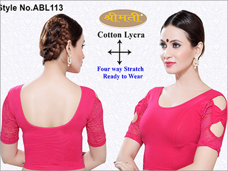 Ladies 4Way Lycra Elbow Blouse Bow On Sleeve