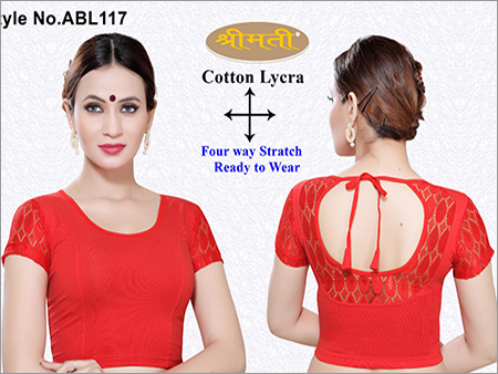 15 To 30 Ladies 4Way Lycra With U Back Short Sleeve With Knot On Back