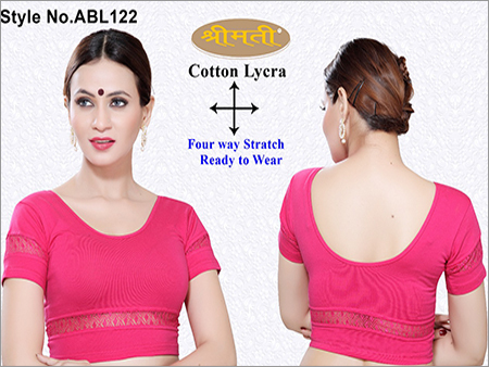 15 To 30 Ladies 4 Way Lycra Short Sleeve Blouse With Lace