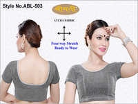 5 Ladies Jari Fabric Plain Short Sleeve Blouse