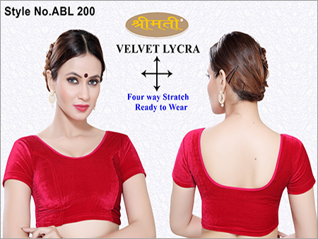 Ladies Velvet Lycra Plain Blouse
