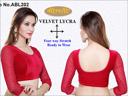 Ladies Velvet Lycra Blouse