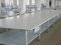 Fabric Cutting Table - Durable Laminate & Steel, Heavy Weight, Variable Dimensions, White Color | Efficient Cutting, Easy Cleaning, Mobile Design