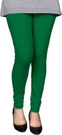 Cotton Lycra Legging - Cotton Lycra, S-XL, Green, Ankle Length, Mid Waist | Stretchable, Comfortable, Stylish, Durable, Soft, Breathable, Slim Fit