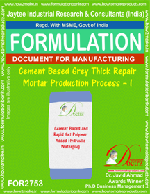 Cement Based Grey Thick Repair Mortar - High Performance Formula for Effective Crack Bridging | Ideal for Cement Substrates, Long-Term Water Immersion