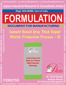 Cement Based Grey Thick Repair Mortar-III - Durable Adhesive for Cement-Based Substrates, Excellent Crack Bridging Qualities and Long-Term Water Immersion Resistance