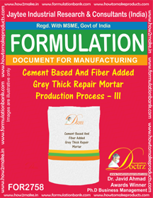 E Books Cement Based & Fiber Added Grey Thick Repair Mortar Production Process A Iii
