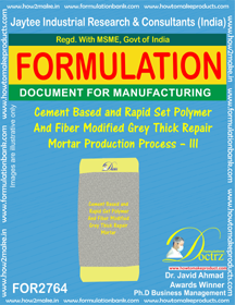Cement Based & Rapid Set Polymer And Fiber Modified Grey Thick Repair Mortar-III - Superior Crack Bridging Qualities, Long-Term Water Immersion Resistance