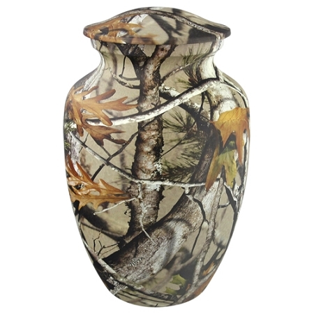 Metal Classic Camouflage Cremation Urn - Aluminum, Elegant Design with Camouflage Finish and Durable Quality