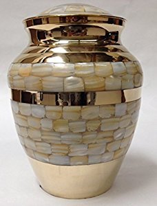 Brass Cremation Urn - 10.50" Height x 6.00" Diameter | Timeless Metal Elegance, Ideal for Home Display or Burial