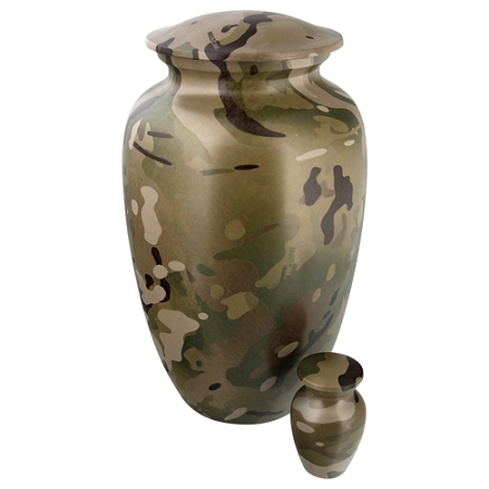 Camouflage Adult Metal Classic Urn - Metal, Camouflage Design