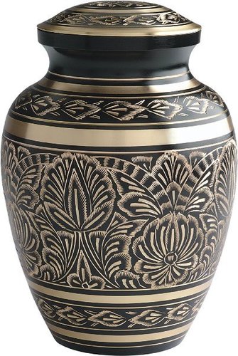 Adult Black And Golden Cremation Urn