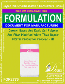Cement Based & Rapid Set Polymer And Fiber Modified White Thick Repair Mortar-III - Polymer, Fiber Modified, White Color | Ideal for Quick Repairs and High Adhesion