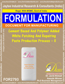 E Books Cement Based And Polymer Added White Patching And Repairing Paste Production Process A Ii