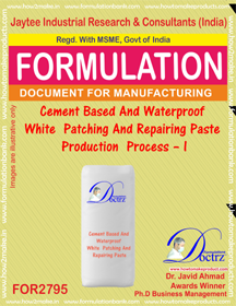 E Books Cement Based And Waterproof White Patching And Repairing Paste Production Process A I