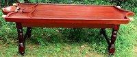 Ayurvedic Massage Table - Neem/wenge Wood, Customizable Dimensions , Hand-carved, Brass Accents, Rounded Corners, Headrest Hole